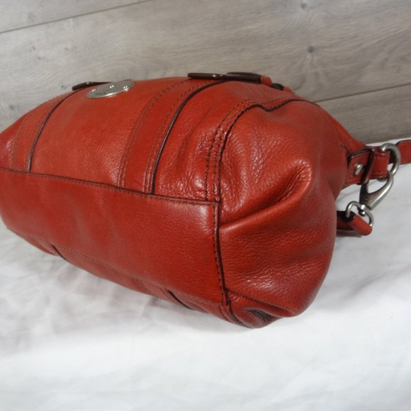 Fossil Maddox Red Leather Satchel Shoulder Bag - Picture 6 of 8